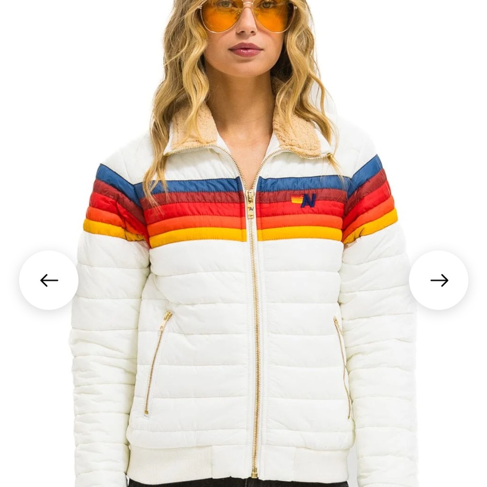 Aviator Nation - 5 stipe lightweight puff jacket - women’s medium